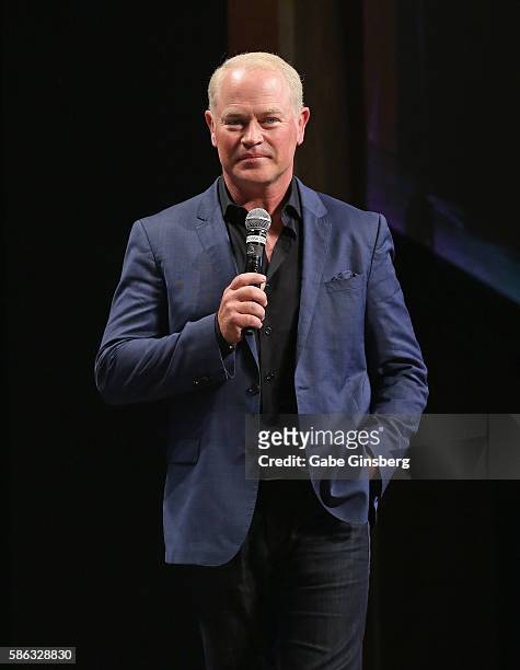 Actor Neal McDonough speaks at the 15th annual official Star Trek convention at the Rio Hotel & Casino on August 5, 2016 in Las Vegas, Nevada.