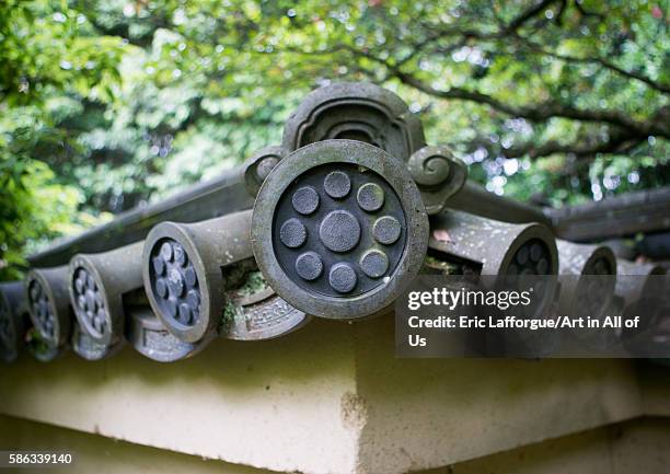 Roof tiles on a temple in daitoku-ji, kansai region, kyoto, Japan on May 26, 2016 in Kyoto, Japan.