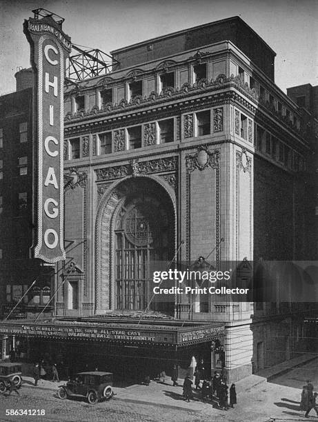 Front elevation, the Chicago Theatre, Chicago, Illinois, 1925. The Chicago Theatre opened as acinema in 1921. The architects were brothers Cornelius...