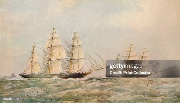 'The Great China Race. The Clipper Ships Taeping and Ariel passing the Lizard on 6 September 1866 on their homeward voyage from Foo-Chow-Foo', 1866....