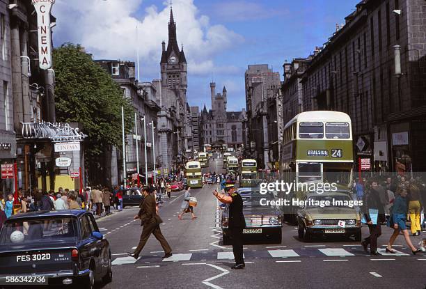 Union Street, built with Aberdeen Granite, Aberdeen Scotland, c1960s. Union Street is a major street and shopping thoroughfare in Aberdeen, named...