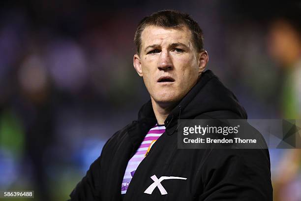 Paul Gallen of the Sharks following the round 22 NRL match between the Cronulla Sharks and the Canberra Raiders at Shark Park on August 6, 2016 in...