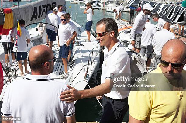 King Felipe VI of Spain arrives at the Royal Nautic Club during 35th Copa Del Rey Mafre Sailing Cup on August 6, 2016 in Palma de Mallorca, Spain.