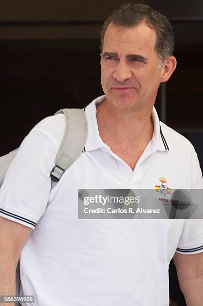 King Felipe VI of Spain arrives at the Royal Nautic Club during 35th Copa Del Rey Mafre Sailing Cup on August 6, 2016 in Palma de Mallorca, Spain.