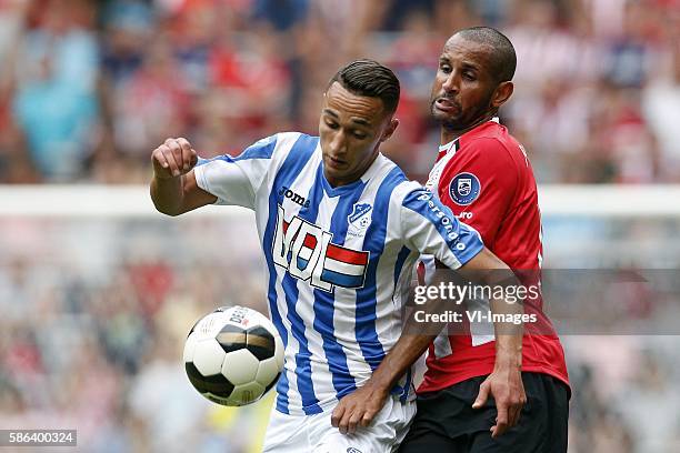 Simon Poulsen of PSV during the pre-season friendly match between PSV Eindhoven and FC Eindhoven on July 26, 2016 at the Philips stadium in...