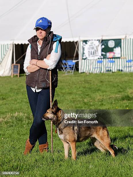 Megan Jenkins and her sheepdog Ember from Norfolk wait to run at the British National Sheep Dog Trials on August 6, 2016 in York, England. Some 150...