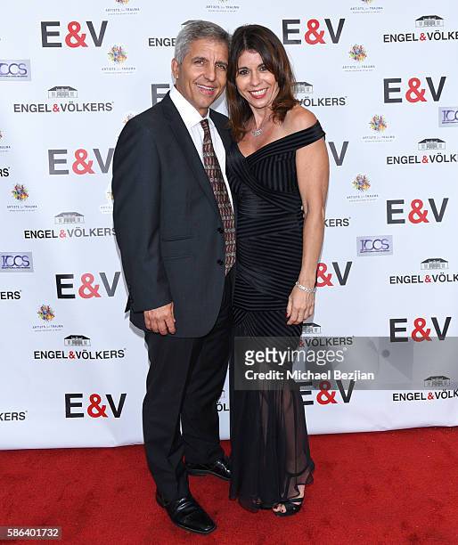 Nick Peters and Lissette Agustini arrive at Artists For Trauma Adaptive Artist Multi-Media Group Art Show on August 5, 2016 in Redondo Beach,...