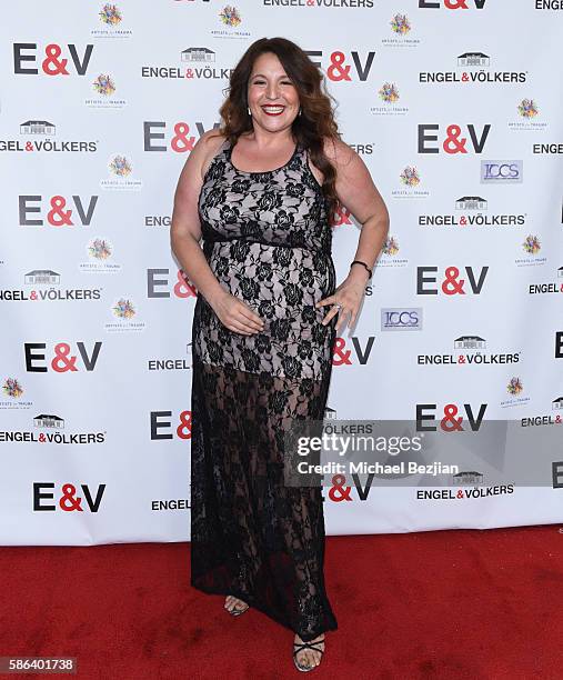 Owner of Moonstar Beauty Products Jade Martinez arrives at Artists For Trauma Adaptive Artist Multi-Media Group Art Show on August 5, 2016 in Redondo...