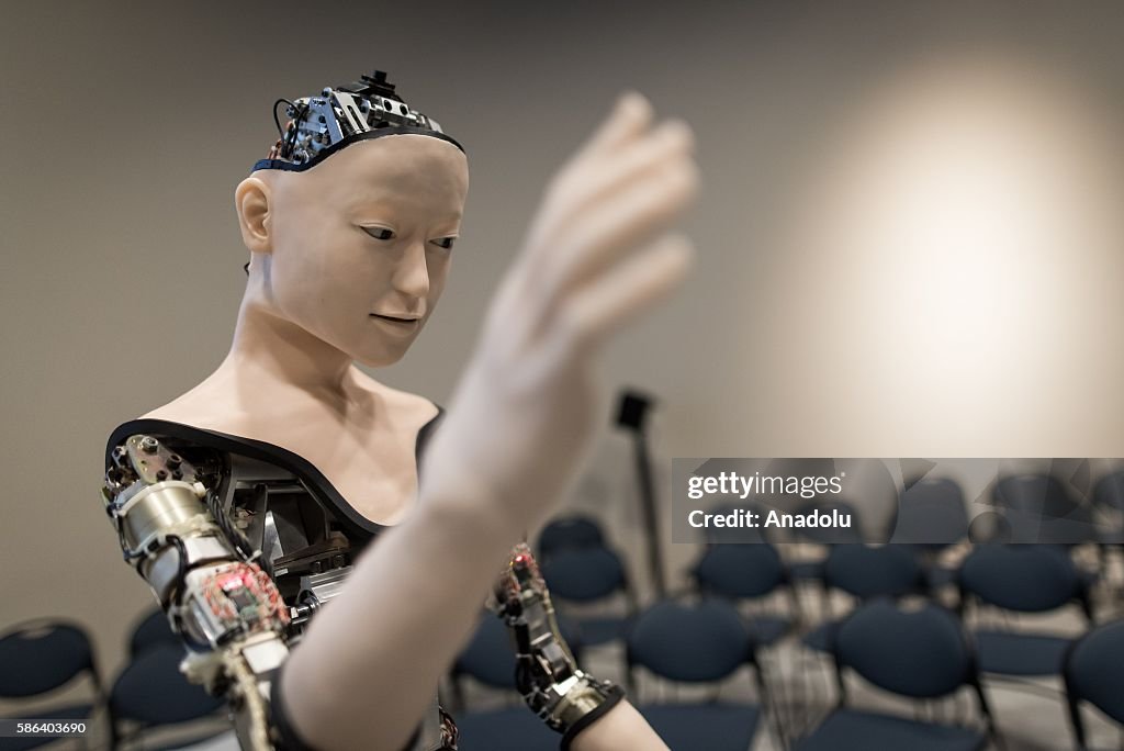 Japanese humanoid robot is on display