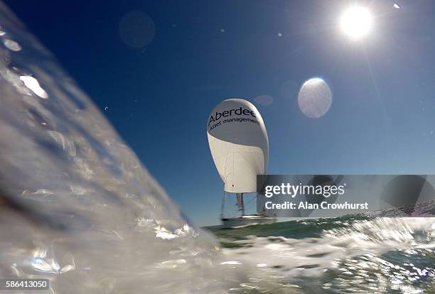 Racing action in the Sunsail Match First 40 during Aberdeen Asset Management Cowes Week on August 6, 2016 in Cowes, England.