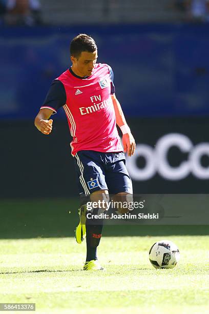 Filip Kostic of Hamburg during the pre-season friendly match between Hamburger SV and Stoke City at Volksparkstadion on August 6, 2016 in Hamburg,...