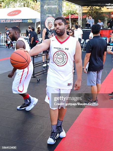 Shea Jackson Jr is seen attending the 8th Annual Nike Basketball 3ON3 Tournament at Microsoft Square on August 05, 2016 in Los Angeles, California.