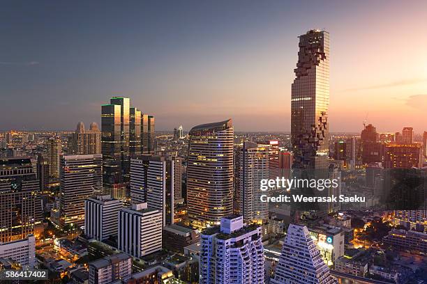 condominium in bangkok city downtown - bangkok landmark stock pictures, royalty-free photos & images