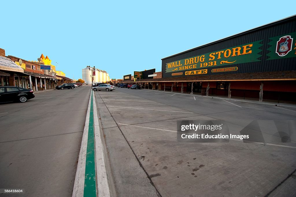 South Dakota, Wall, Wall Drug Store, Tourist Attraction, Street View down Main Street