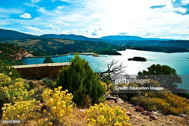 North America, USA, Utah. Scenic Vistas along US HWY 191, Flaming Gorge National Recreation Area, and Reservoir.