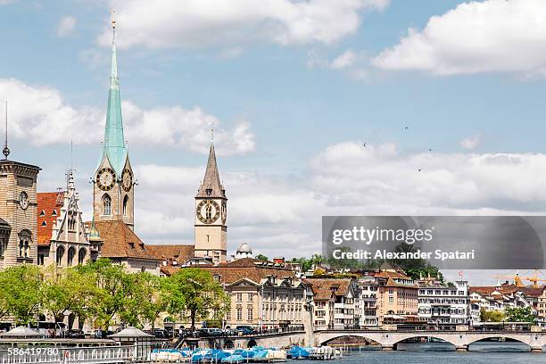 cityscape of zurich, capital city of switzerland - zurich skyline stock-fotos und bilder