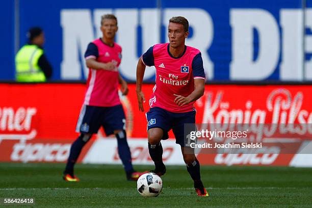 Luca Waldschmidt of Hamburg during the pre-season friendly match between Hamburger SV and Stoke City at Volksparkstadion on August 6, 2016 in...