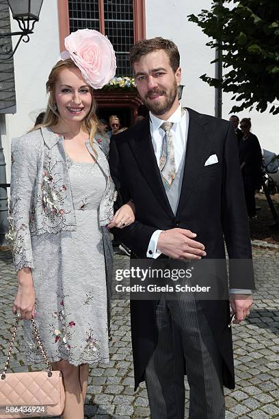 Prinzessin Elna - Margret zu Bentheim und Steinfurt and her husband Prince Carl Ferdinand zu Bentheim und Steinfurt during the wedding of Prince...