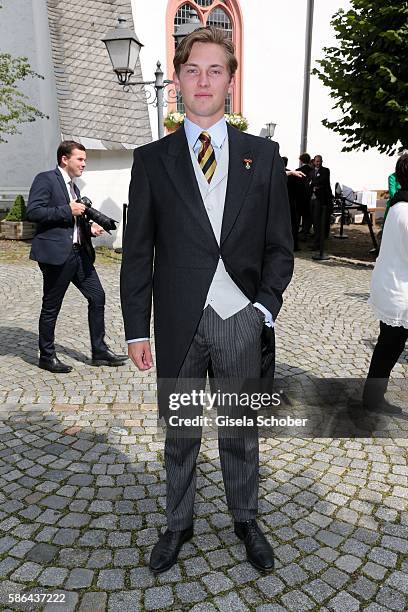 Prinz Heinrich Donatus zu Schaumburg-Lippe, son of Lilly zu Wittgenstein-Berleburg and Alexander Fuerst zu Schaumburg-Lippe during the wedding of...