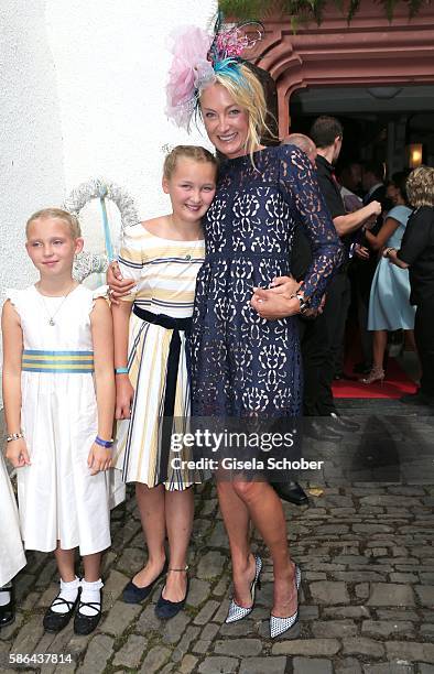 Felicia Sayn-Wittgenstein-Berleburg and Princess Lilly zu Sayn-Wittgenstein-Berleburg and her daughter Lana during the wedding of Prince Maximilian...