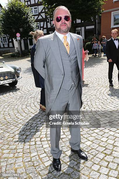 Alexander Fuerst zu Schaumburg-Lippe during the wedding of Prince Maximilian zu Sayn-Wittgenstein-Berleburg and Franziska Balzer on August 6, 2016 in...