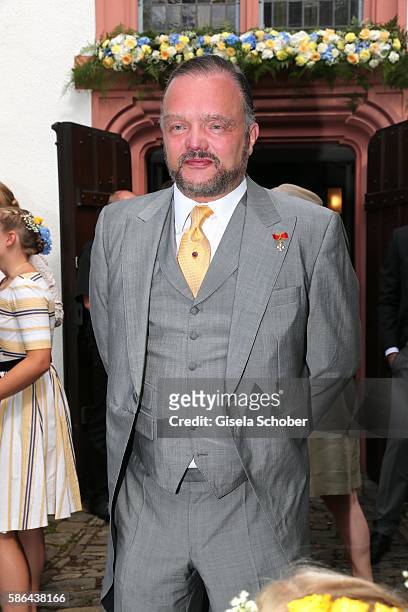 Alexander Fuerst zu Schaumburg-Lippe during the wedding of Prince Maximilian zu Sayn-Wittgenstein-Berleburg and Franziska Balzer on August 6, 2016 in...
