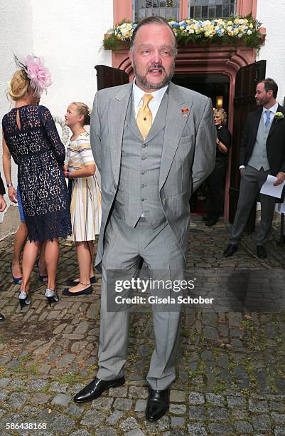 Alexander Fuerst zu Schaumburg-Lippe during the wedding of Prince Maximilian zu Sayn-Wittgenstein-Berleburg and Franziska Balzer on August 6, 2016 in...