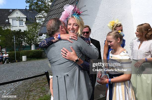 Alexander Fuerst zu Schaumburg-Lippe and his ex wife Lilly zu Sayn-Wittgenstein-Berleburg during the wedding of Prince Maximilian zu...