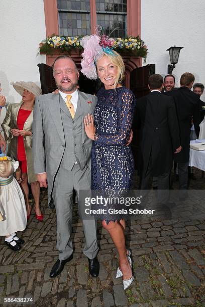 Alexander Fuerst zu Schaumburg-Lippe and his ex wife Lilly zu Sayn-Wittgenstein-Berleburg during the wedding of Prince Maximilian zu...