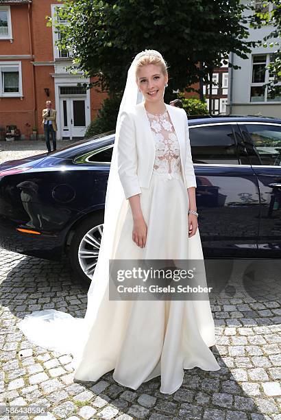 Bride Franziska Prinzessin zu Sayn-Wittgenstein-Berleburg, born Balzer during the wedding of Prince Maximilian zu Sayn-Wittgenstein-Berleburg and...