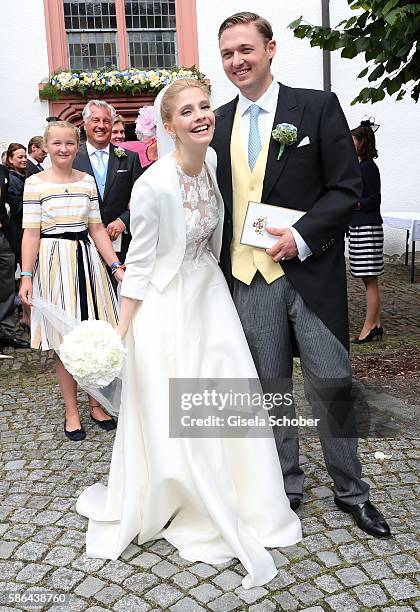 Maximilian Prinz zu Sayn Wittgenstein-Berleburg and his wife Franziska Balzer after the wedding of Prince Maximilian zu Sayn-Wittgenstein-Berleburg...