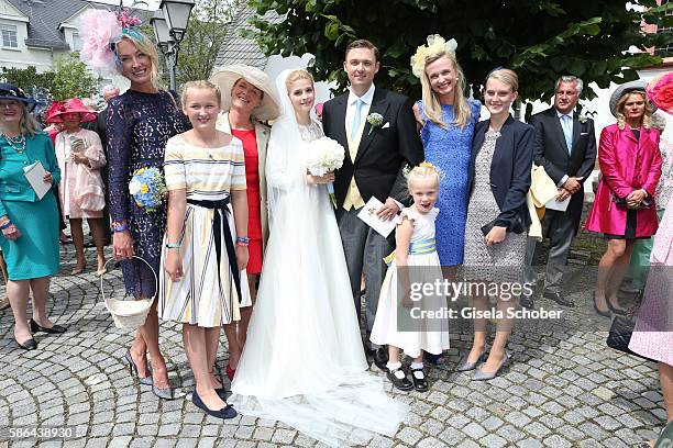 Prinzessin Lilly zu Sayn-Wittgenstein-Berleburg and her daughter Lana Milano, sister Stefanie - Christina zu Sayn-Wittgenstein-Berleburg Bride...