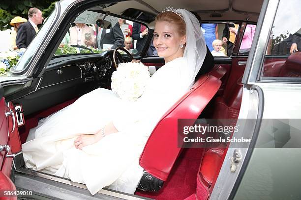 Bride Franziska princess zu Sayn-Wittgenstein-Berleburg, born Balzer during the wedding of Prince Maximilian zu Sayn-Wittgenstein-Berleburg and...