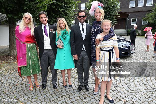 Pia Getty and Jose Antonio Ruiz Berdejo y Sigurta, formerly husband of Julia Oetker, and her daughter Isabelle Getty , Stephane Gerschel, Bulgari,...