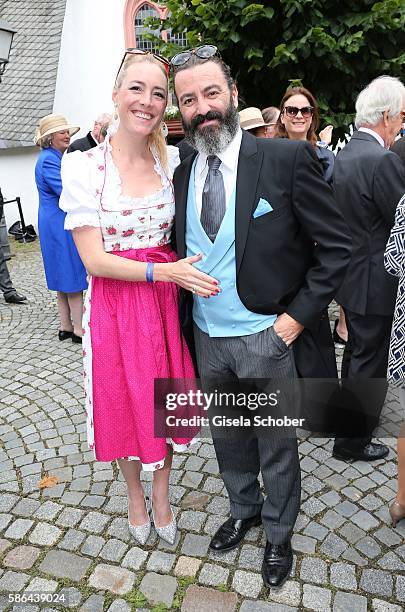 Artist Mauro Bergonzoli and his partner Franziska Fugger-Babenhausen during the wedding of Prince Maximilian zu Sayn-Wittgenstein-Berleburg and...