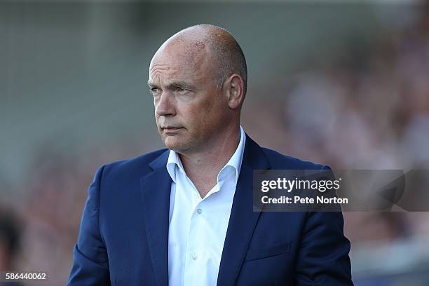 Fleetwood Town manager Uwe Rosler Looks on during the Sky Bet League One match between Northampton Town and Fleetwood Town at Sixfields Stadium on...