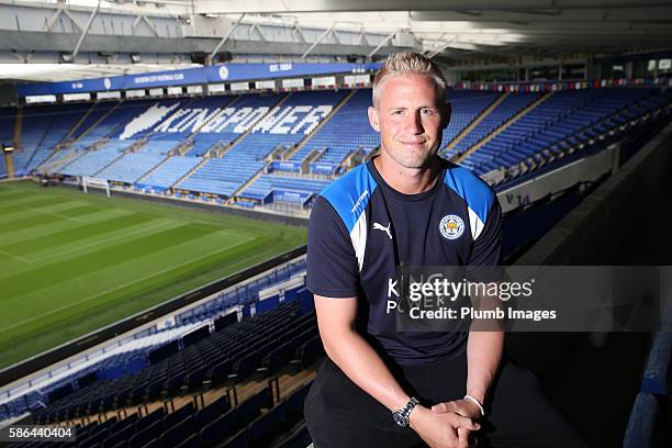 Leicester City's Kasper Schmeichel signs a new 5 year contract at King Power Stadium on August 06 , 2016 in Leicester, United Kingdom.