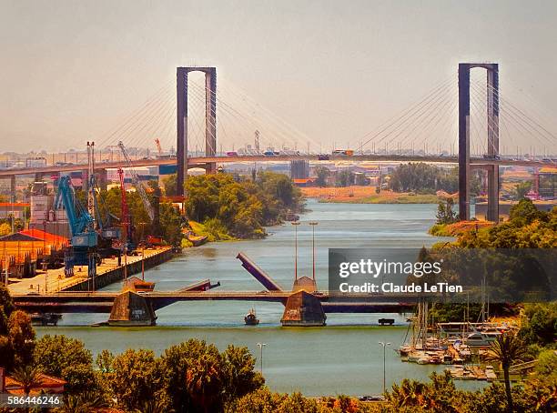 guadalquivir river - seville port stock pictures, royalty-free photos & images