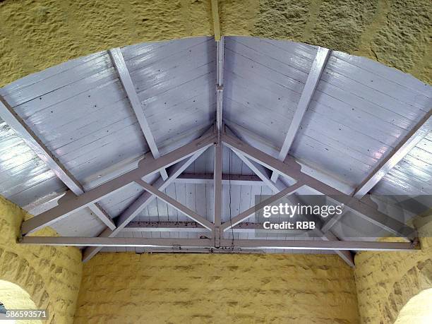 traditional wooden roof truss - roof truss stock pictures, royalty-free photos & images