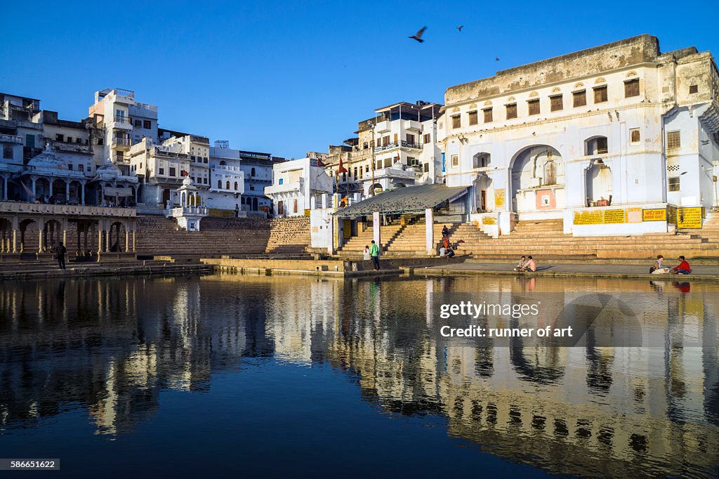 Reflection at Holy lake in Pushkar