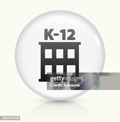 K-12 School icon on white round vector button K-12 School icon on white round vector button
