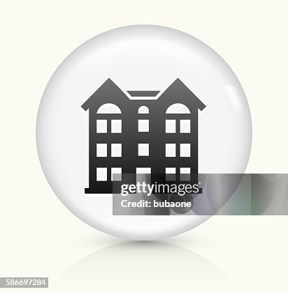 Building icon on white round vector button Building icon on white round vector button