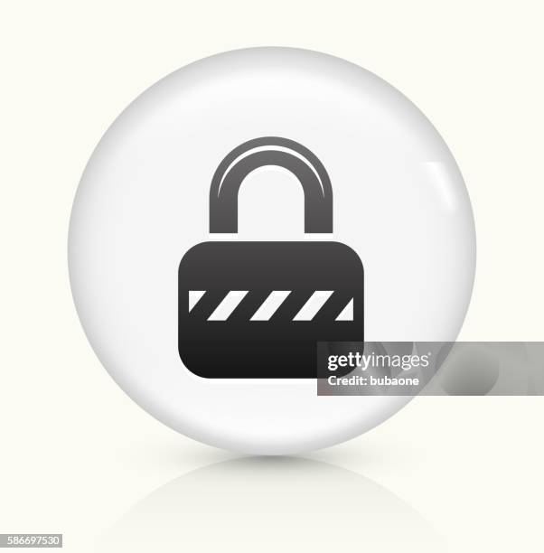 security lock icon on white round vector button - security guard white background stock illustrations