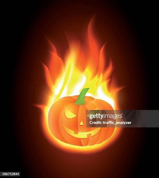 burning jack o lantern - blaze pattern animal marking stock illustrations