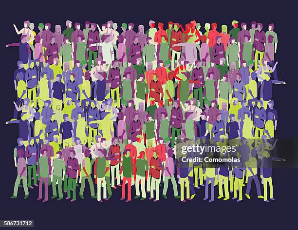 crowd of different people together. - engaged audience stock illustrations