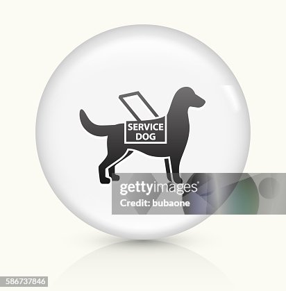 Service Dog icon on white round vector button Service Dog icon on white round vector button
