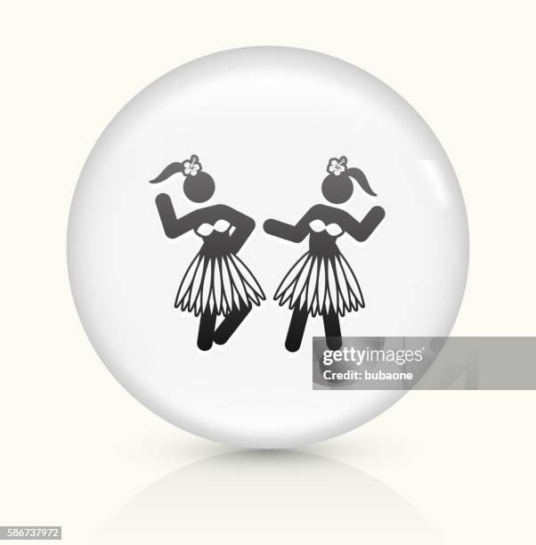 hawaiian hula dance icon on white round vector button - hula stock illustrations