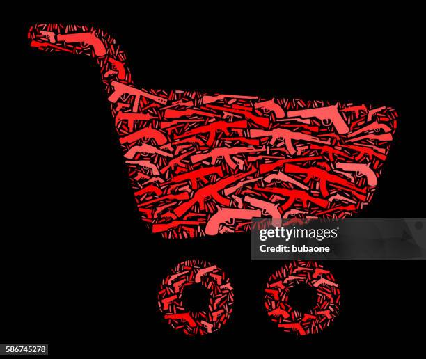 shopping cart gun icon pattern background - product range stock illustrations