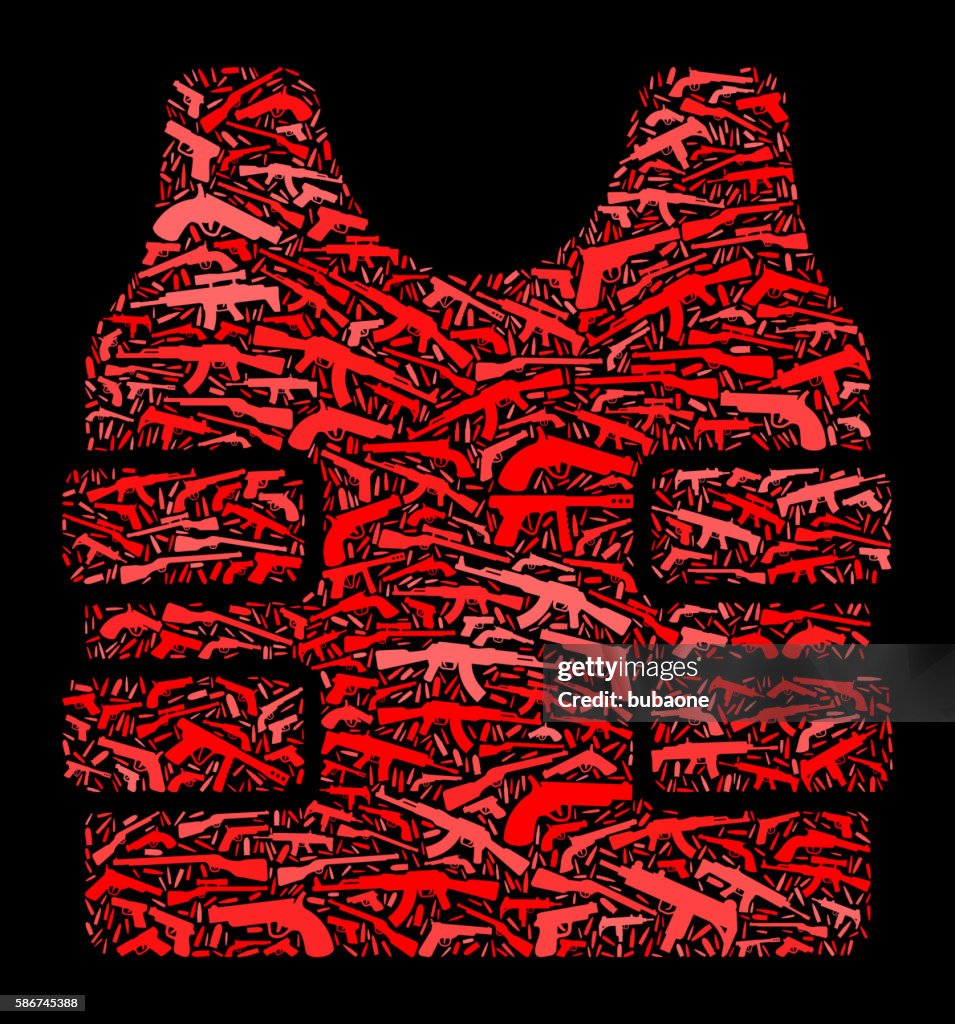 Bulletproof Vest Gun Icon Pattern Background