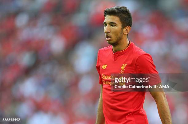 Marko Grujic of Liverpool during the International Champions Cup 2016 match between Liverpool and Barcelona at Wembley Stadium on August 6, 2016 in...